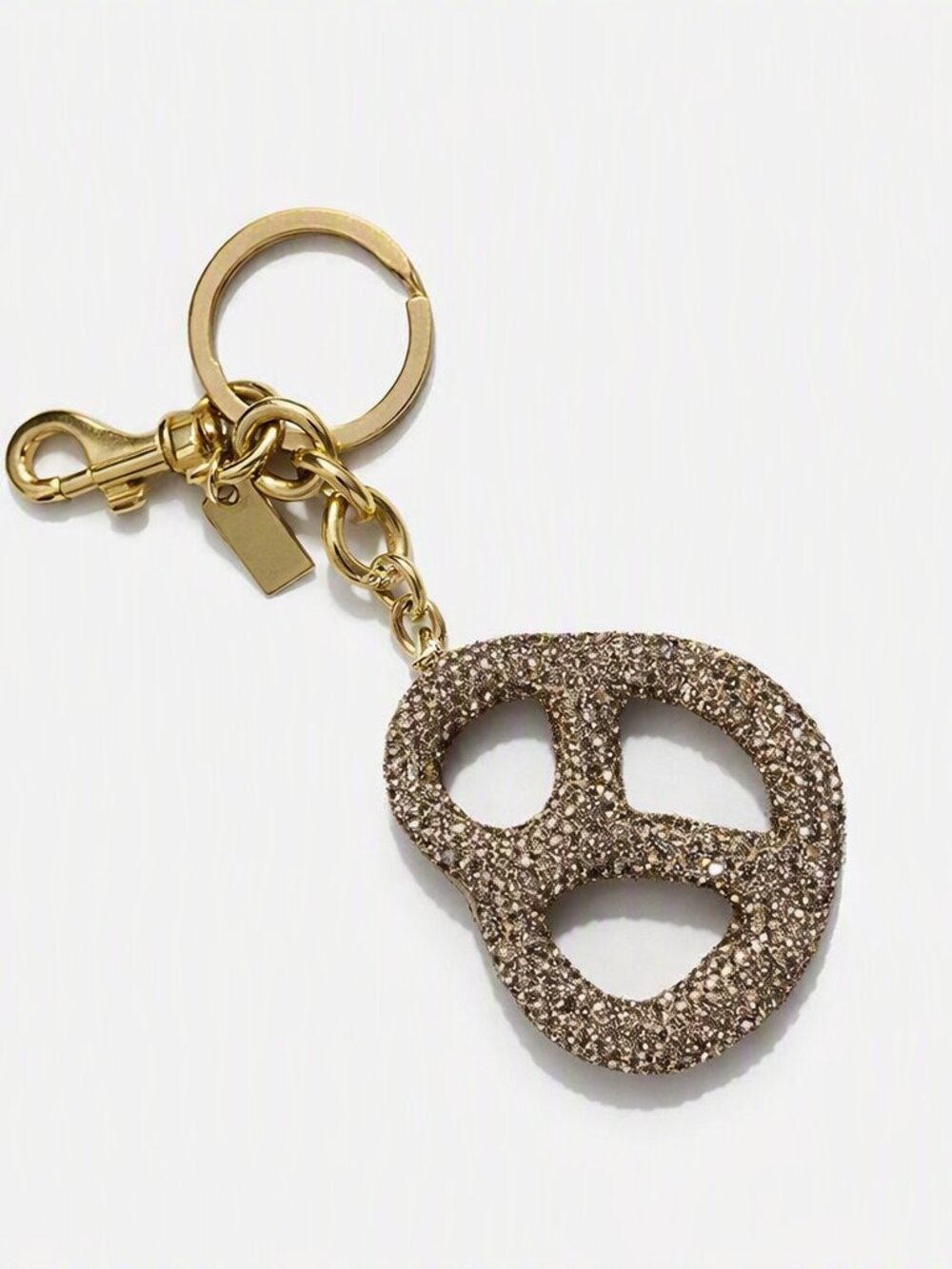 Sparkling Pretzel Keychain Gold Charm – Statement Accessory Gift
